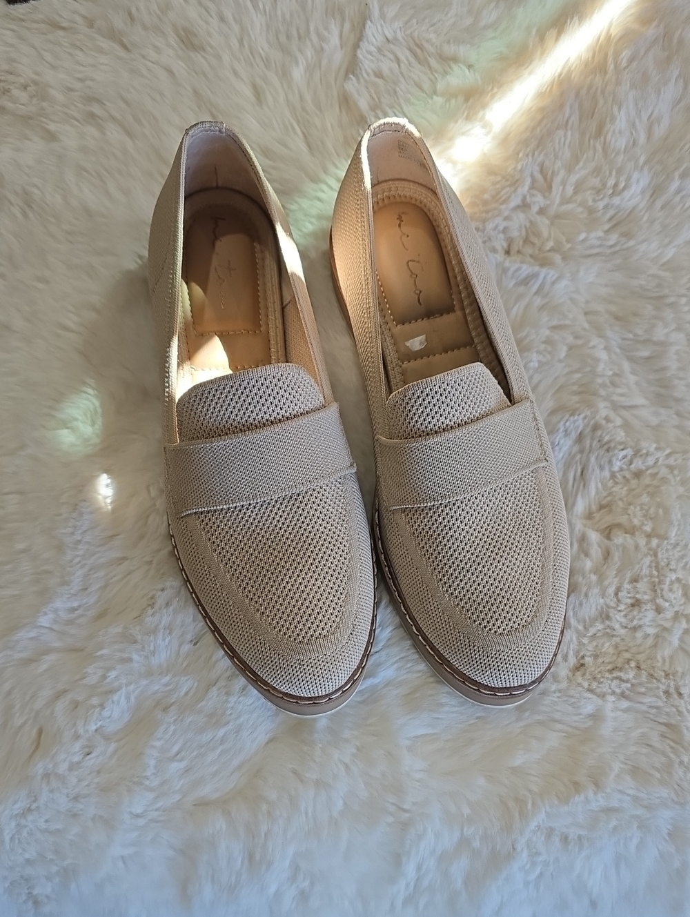 me too Neutral Beige Mesh Loafers